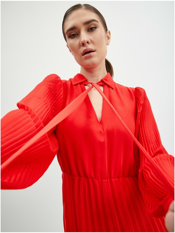 Orsay Rotes Damen Plissee-Midikleid ORSAY