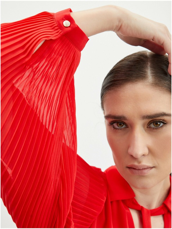 Orsay Rotes Damen Plissee-Midikleid ORSAY