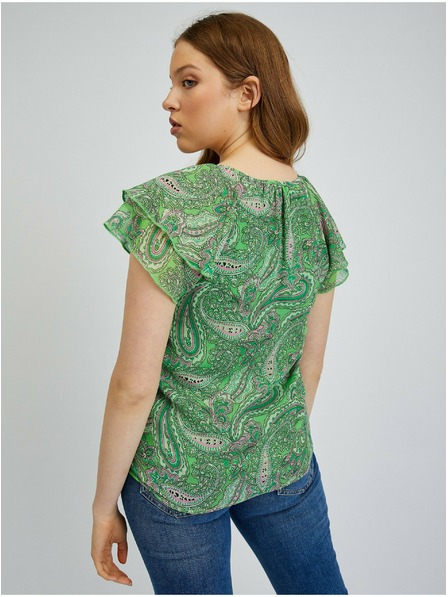 Orsay Grüne gemusterte Damenbluse ORSAY