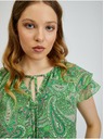 Orsay Grüne gemusterte Damenbluse ORSAY