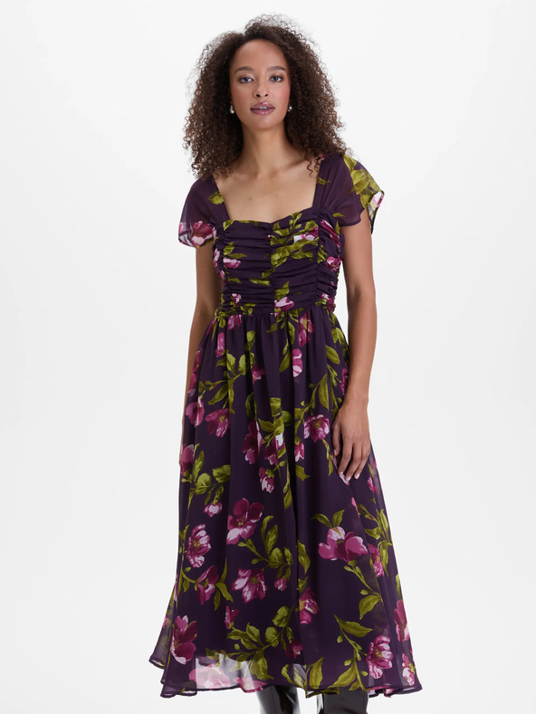 Orsay Lila Damen Midikleid mit Blumenmuster ORSAY