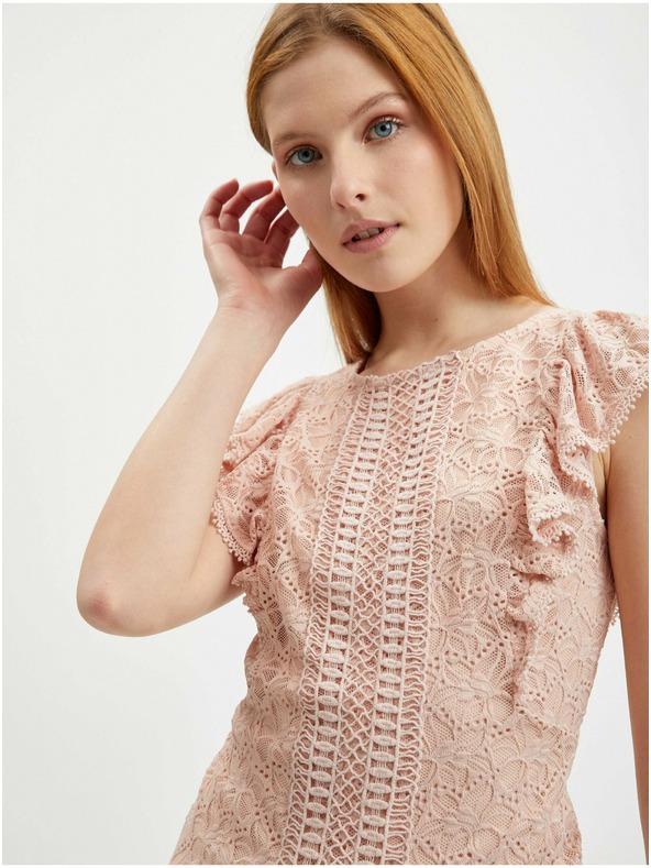 Orsay Hellrosa Damen-Spitzenbluse ORSAY