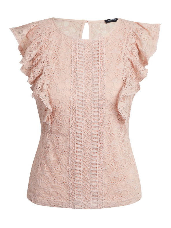 Orsay Hellrosa Damen-Spitzenbluse ORSAY