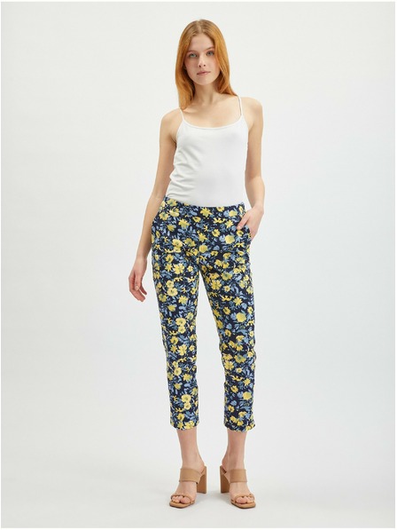 Orsay Gelbe und blaue geblümte Hose für Damen ORSAY