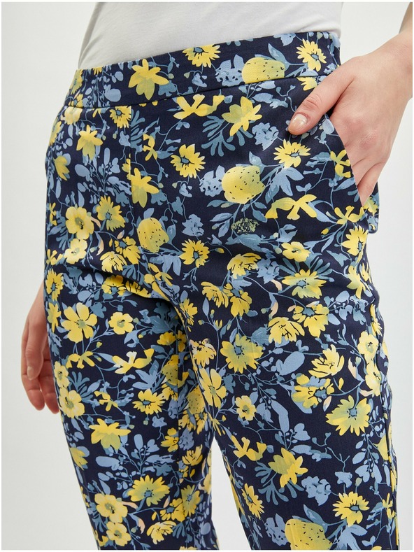 Orsay Gelbe und blaue geblümte Hose für Damen ORSAY