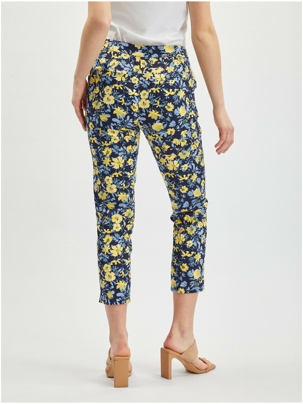 Orsay Gelbe und blaue geblümte Hose für Damen ORSAY