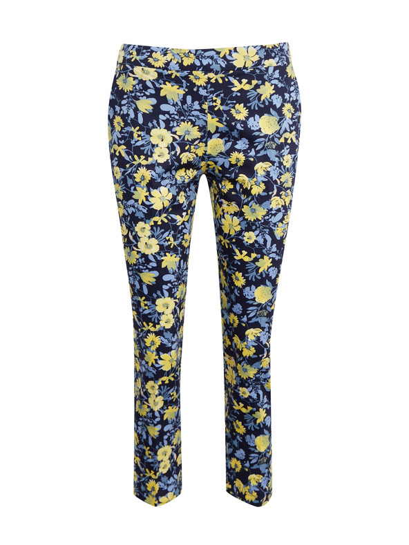 Orsay Gelbe und blaue geblümte Hose für Damen ORSAY