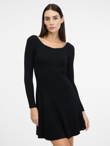 Orsay Schwarzes knielanges Damenkleid ORSAY