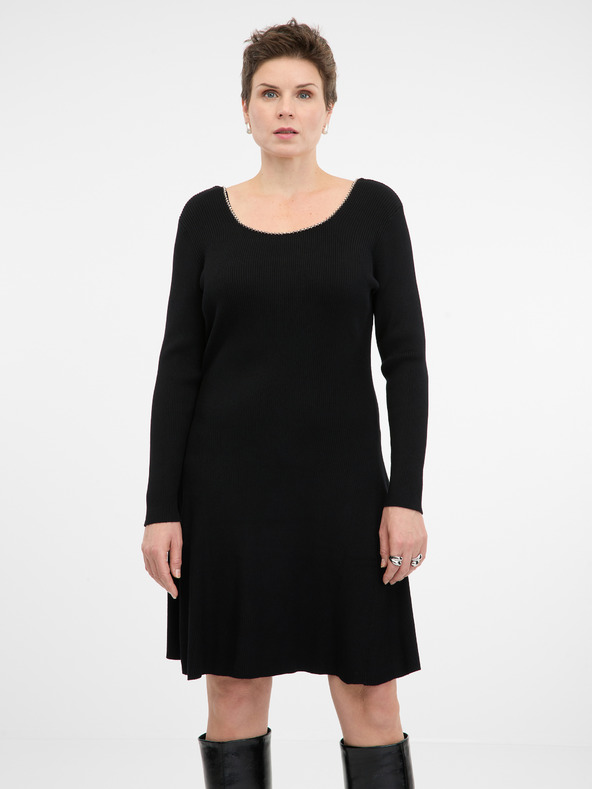 Orsay Schwarzes knielanges Damenkleid ORSAY