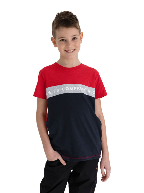 Sam 73 Blaues und rotes Jungen-T-Shirt mit SAM 73