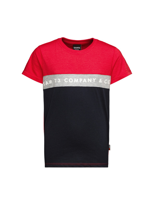 Sam 73 Blaues und rotes Jungen-T-Shirt mit SAM 73