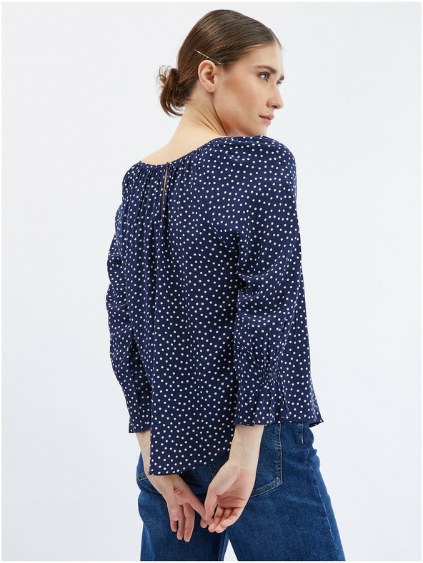 Orsay Dunkelblaue Damen-Polka-Dot-Bluse ORSAY