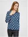 Orsay Schwarz und blau gemusterte Damenbluse ORSAY