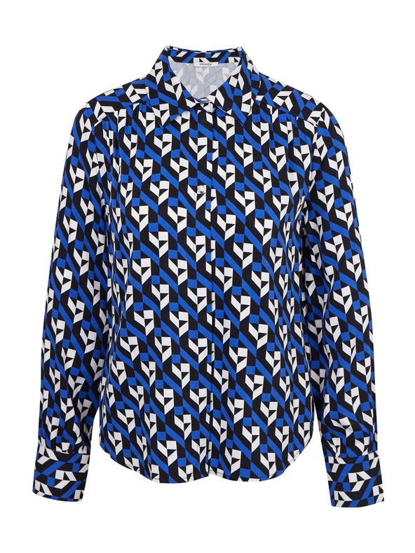 Orsay Schwarz und blau gemusterte Damenbluse ORSAY