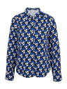 Orsay Schwarz und blau gemusterte Damenbluse ORSAY
