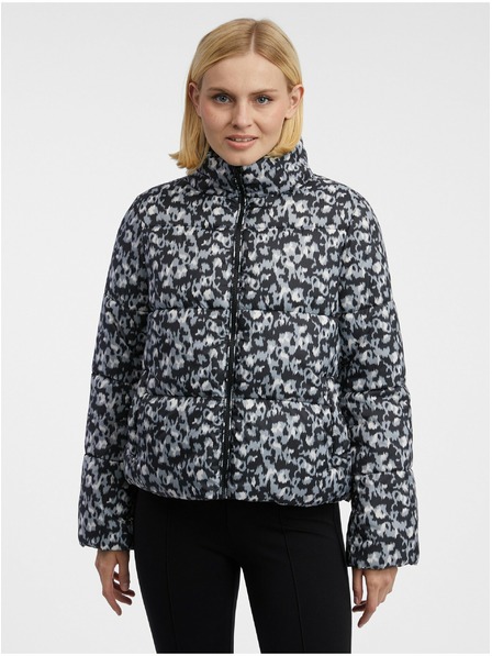 Orsay Grau-schwarz gemusterte Damen-Steppjacke ORSAY
