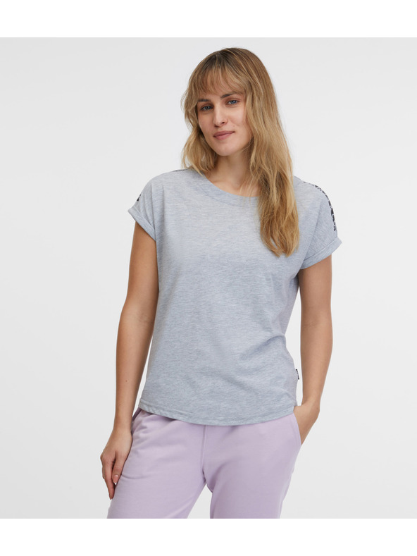 Sam 73 Hellgraues gestreiftes Damen-T-Shirt SAM 73 Iris