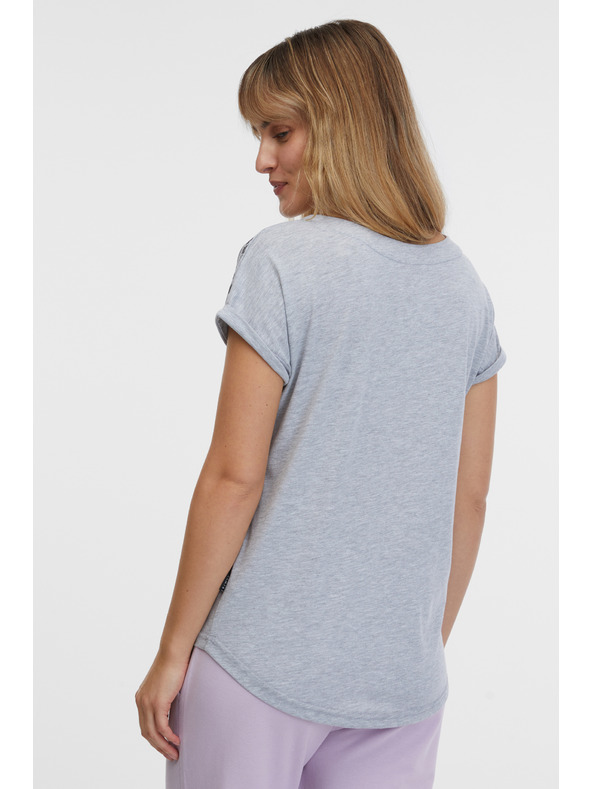 Sam 73 Hellgraues gestreiftes Damen-T-Shirt SAM 73 Iris