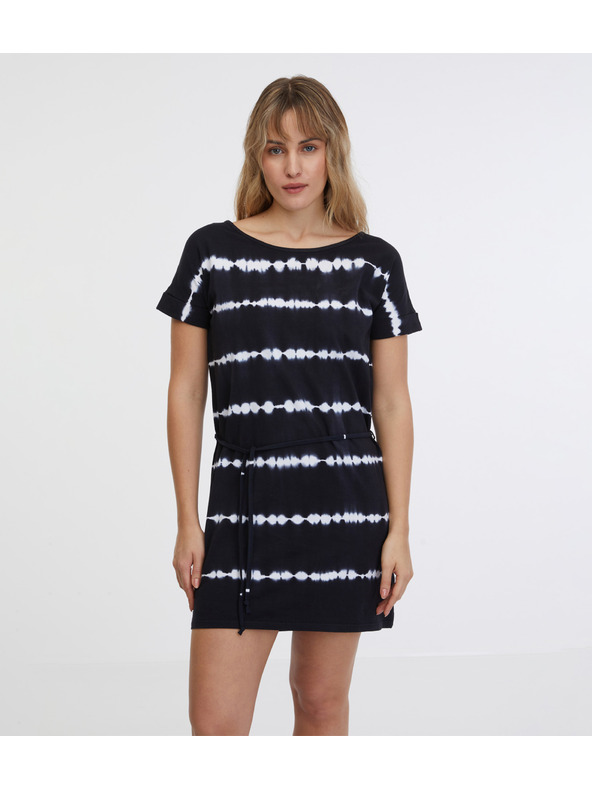 Sam 73 Weiß-schwarz gemustertes Damenkleid SAM 73 Raquel