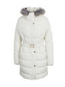 Orsay Cremefarbener Damen-Steppmantel mit Kunstpelz ORSAY