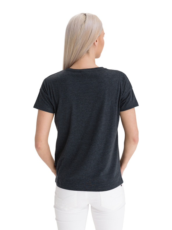 Sam 73 Dunkelgraues bedrucktes T-Shirt für Frauen SAM 73