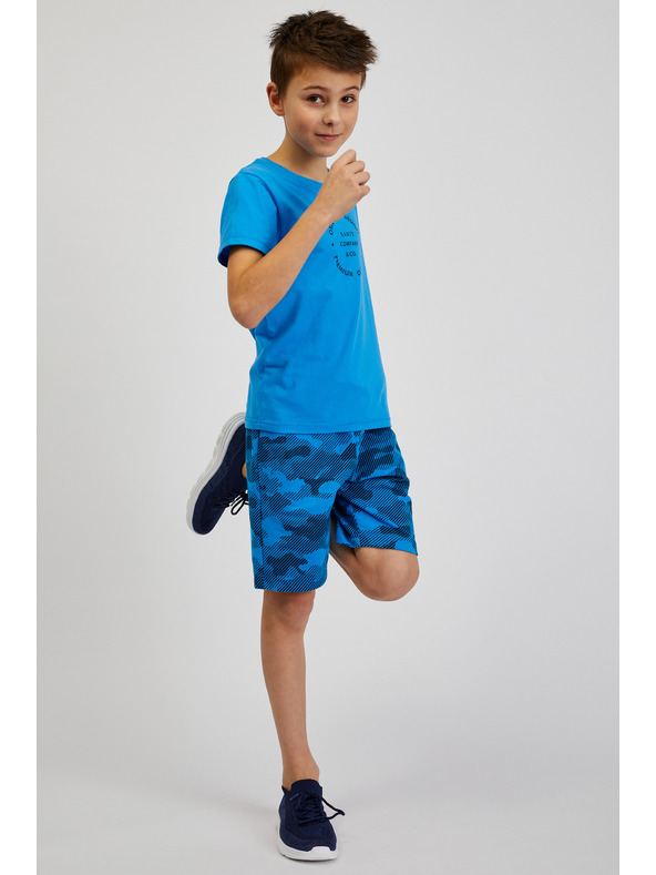 Sam 73 Blaues Baumwoll-T-Shirt für Jungen mit SAM73 Pyrop-Aufdruck