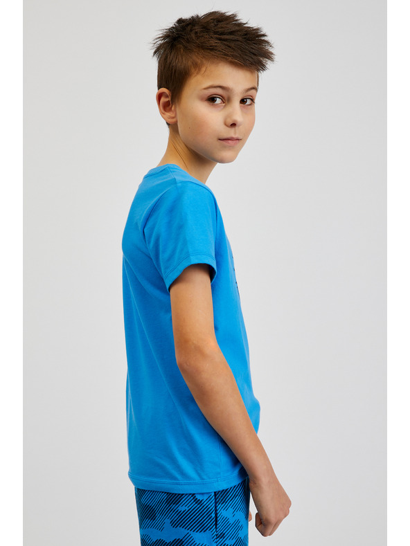 Sam 73 Blaues Baumwoll-T-Shirt für Jungen mit SAM73 Pyrop-Aufdruck