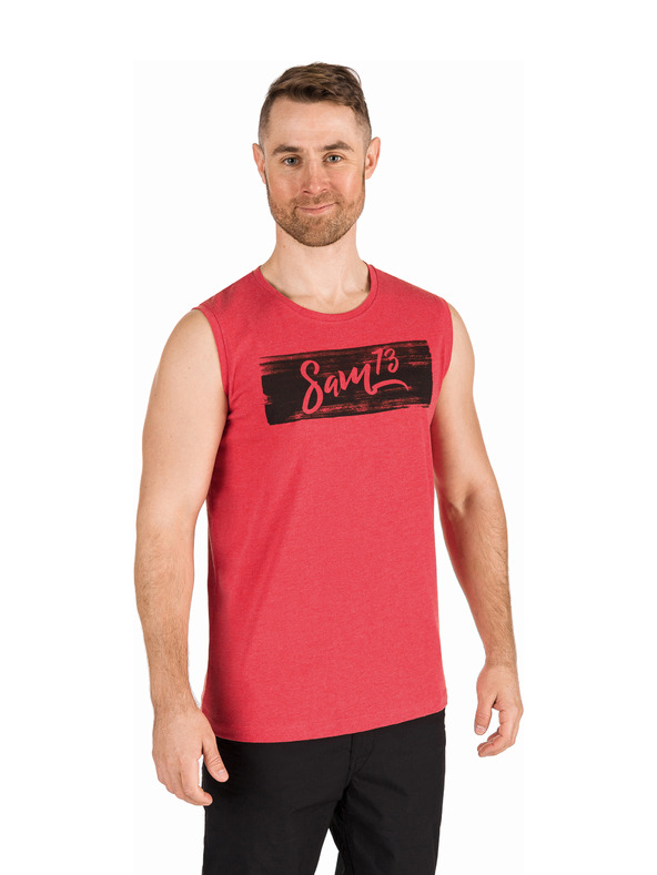 Sam 73 Rotes bedrucktes Herren-T-Shirt SAM 73