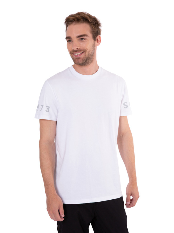 Sam 73 Weißes bedrucktes Herren-T-Shirt SAM 73