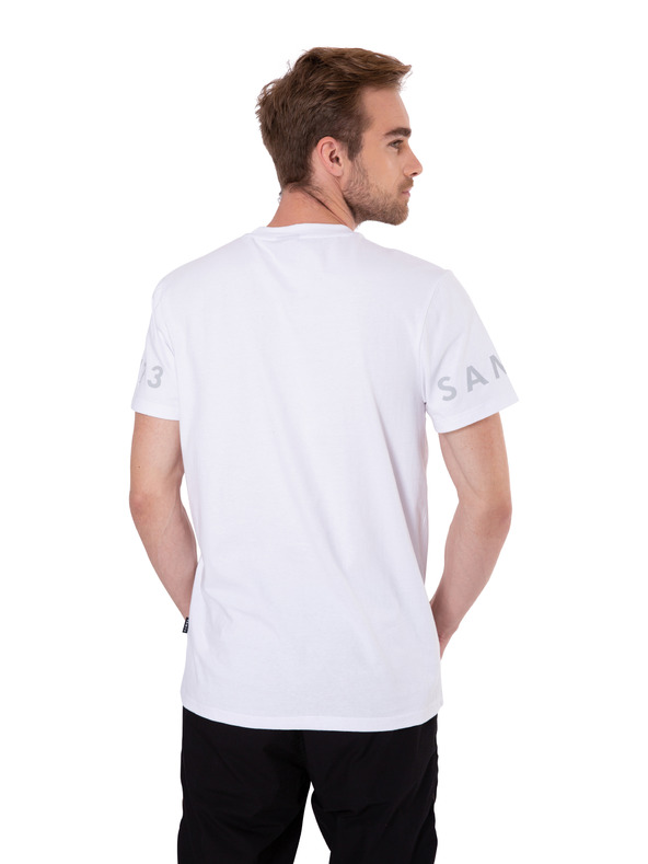 Sam 73 Weißes bedrucktes Herren-T-Shirt SAM 73