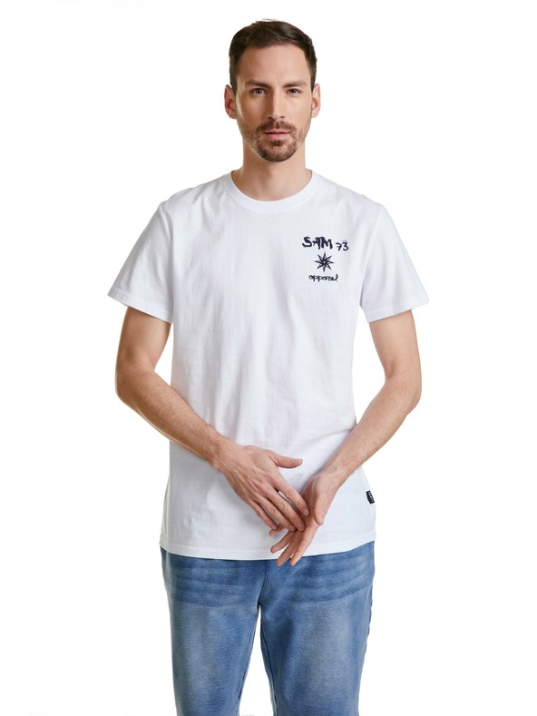 Sam 73 Weißes Herren-T-Shirt SAM 73 Terence