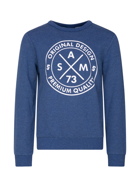 Sam 73 Dunkelblauer bedruckter Kapuzenpullover für Jungen SAM 73 Brandon