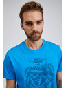 Sam 73 Blaues Herren-T-Shirt aus Baumwolle mit SAM73 Almandit-Aufdruck