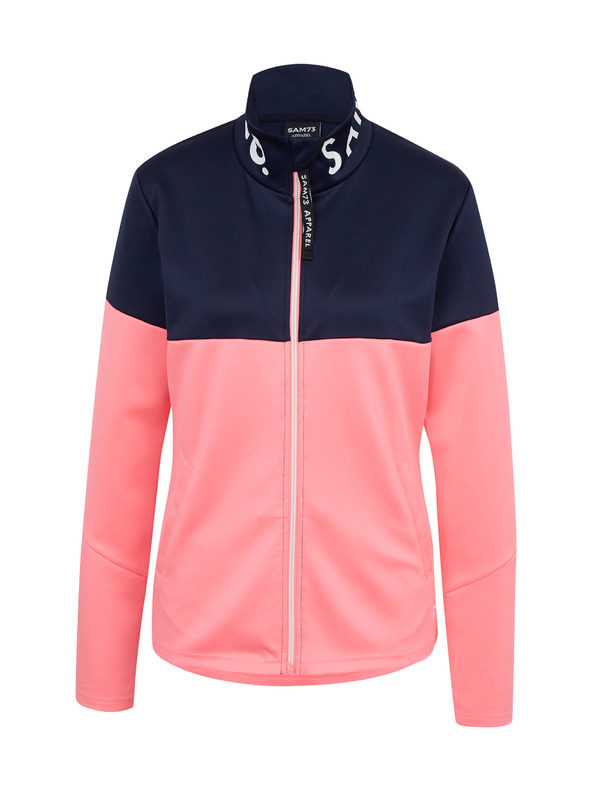 Sam 73 Blaues und rosa Damen-Sweatshirt mit Reißverschluss SAM73 Octans