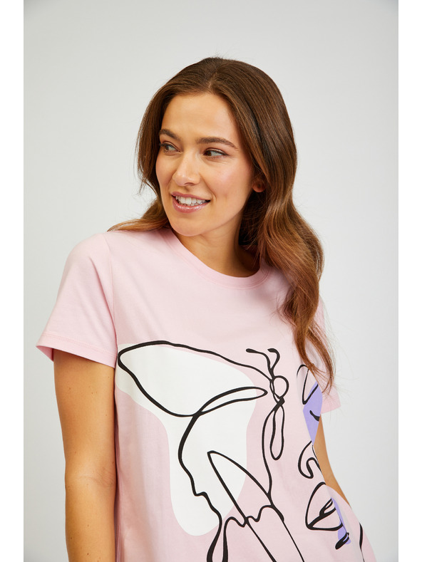 Sam 73 Rosa bedrucktes Damen-T-Shirt SAM73 Musca