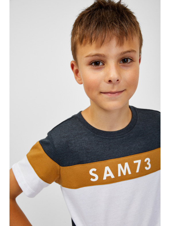 Sam 73 Blaues und weißes Jungen-T-Shirt SAM 73 Kallan