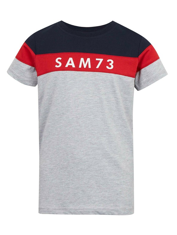 Sam 73 Blau-grau gestreiftes T-Shirt für Jungen SAM 73 Kallan