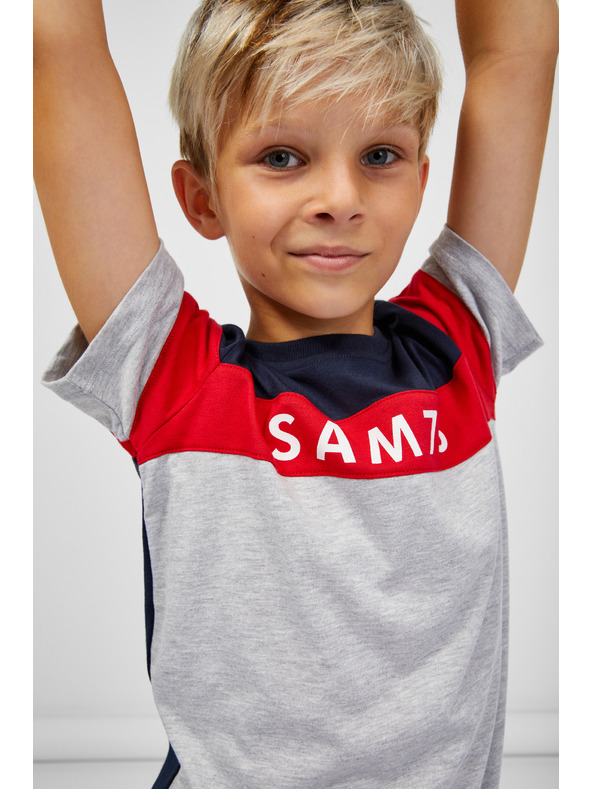 Sam 73 Blau-grau gestreiftes T-Shirt für Jungen SAM 73 Kallan