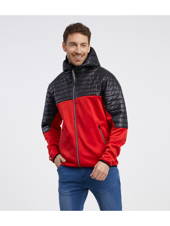 Sam 73 Schwarze und rote leichte Herren-Steppjacke SAM 73 Vader