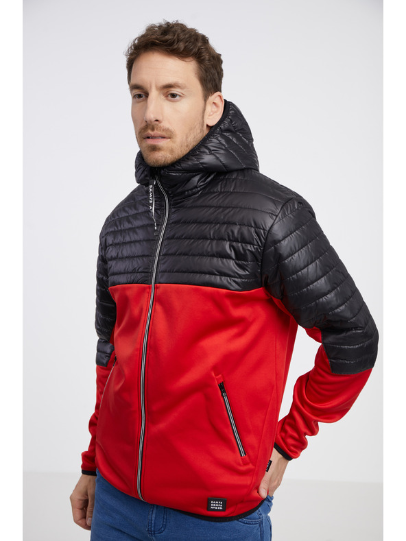 Sam 73 Schwarze und rote leichte Herren-Steppjacke SAM 73 Vader