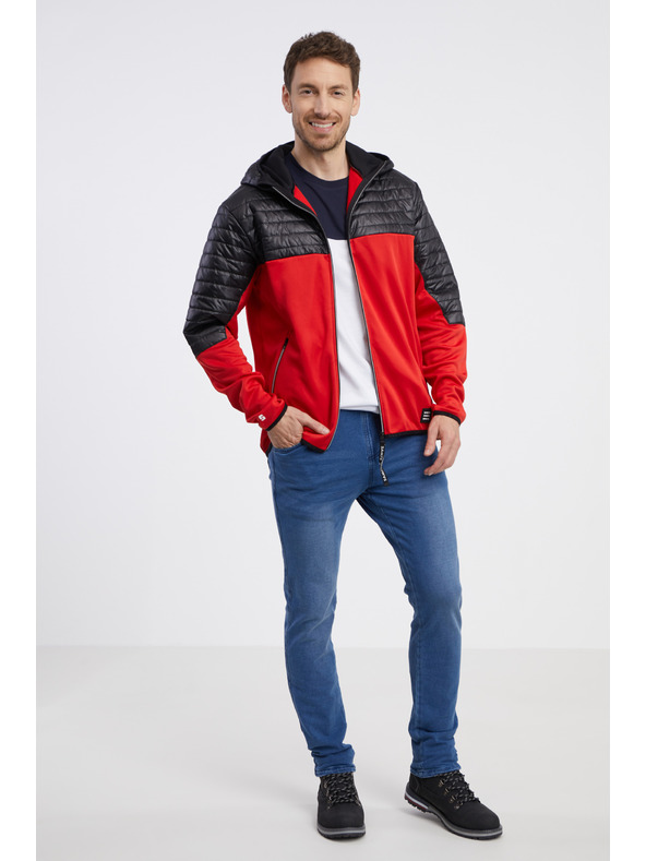 Sam 73 Schwarze und rote leichte Herren-Steppjacke SAM 73 Vader