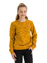 Sam 73 Senfgelbes gemustertes Mädchen-Sweatshirt SAM 73