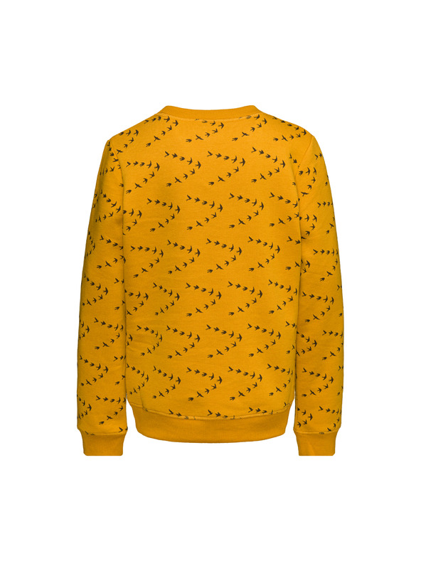 Sam 73 Senfgelbes gemustertes Mädchen-Sweatshirt SAM 73