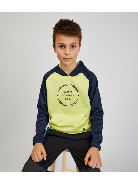 Sam 73 Blauer und gelber Kapuzenpullover für Jungen SAM73 Draco