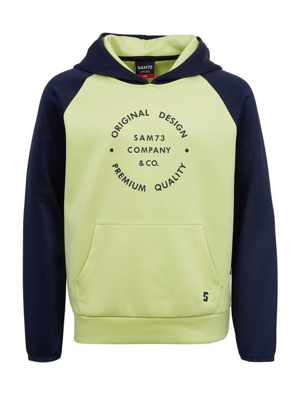 Sam 73 Blauer und gelber Kapuzenpullover für Jungen SAM73 Draco