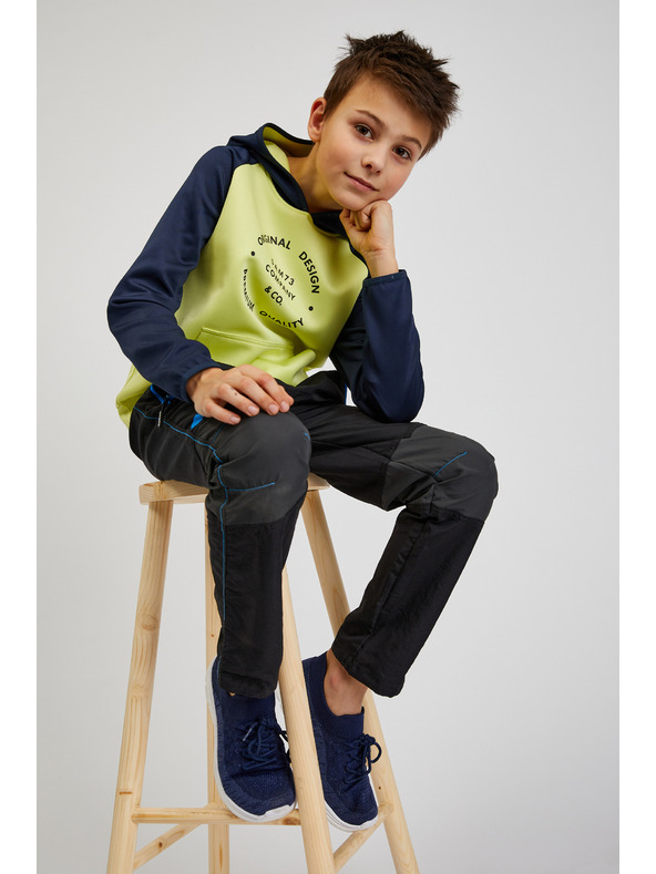 Sam 73 Blauer und gelber Kapuzenpullover für Jungen SAM73 Draco