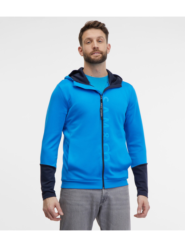 Sam 73 Blauer Herren-Kapuzenpullover mit Reißverschluss SAM 73 Emanuel