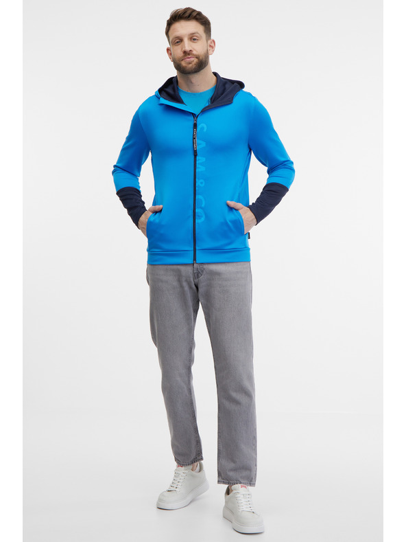 Sam 73 Blauer Herren-Kapuzenpullover mit Reißverschluss SAM 73 Emanuel