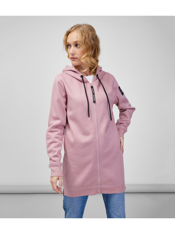 Sam 73 Altrosa Damen-Kapuzenpullover mit Reißverschluss SAM 73 Drusilia