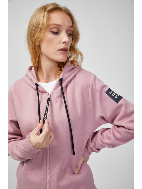 Sam 73 Altrosa Damen-Kapuzenpullover mit Reißverschluss SAM 73 Drusilia